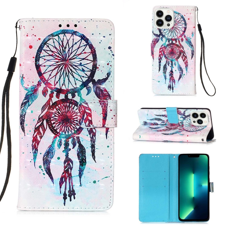 3D Painting Horizontal Flip Leather Phone Case, For iPhone 16 Pro, For iPhone 16 P...