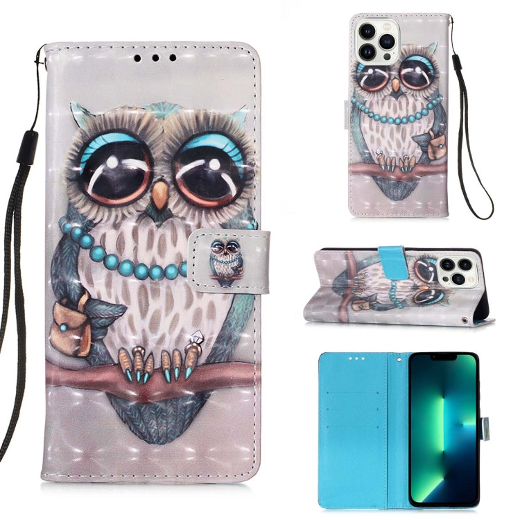 3D Painting Horizontal Flip Leather Phone Case, For iPhone 16 Pro, For iPhone 16 P...