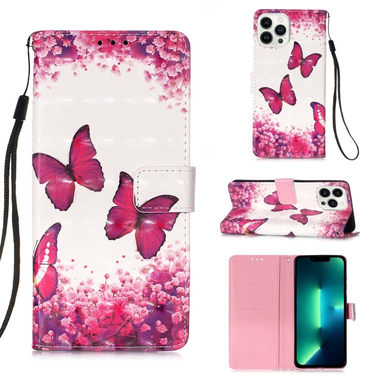 3D Painting Horizontal Flip Leather Phone Case, For iPhone 16 Pro, For iPhone 16 P...