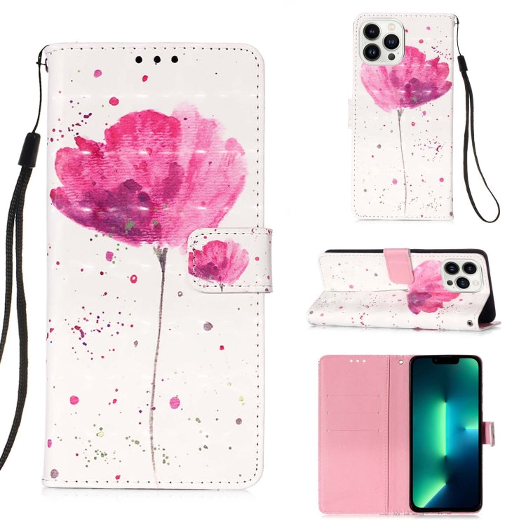 3D Painting Horizontal Flip Leather Phone Case, For iPhone 16 Pro, For iPhone 16 P...