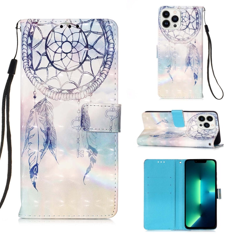 3D Painting Horizontal Flip Leather Phone Case, For iPhone 16 Pro, For iPhone 16 P...