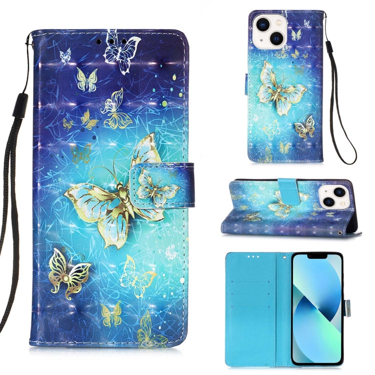 3D Painting Horizontal Flip Leather Phone Case, For iPhone 15���������������������...
