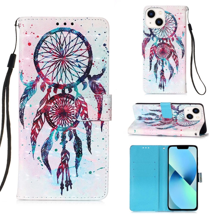 3D Painting Horizontal Flip Leather Phone Case, For iPhone 15���������������������...