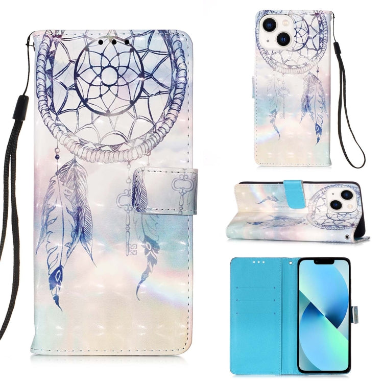 3D Painting Horizontal Flip Leather Phone Case, For iPhone 15���������������������...