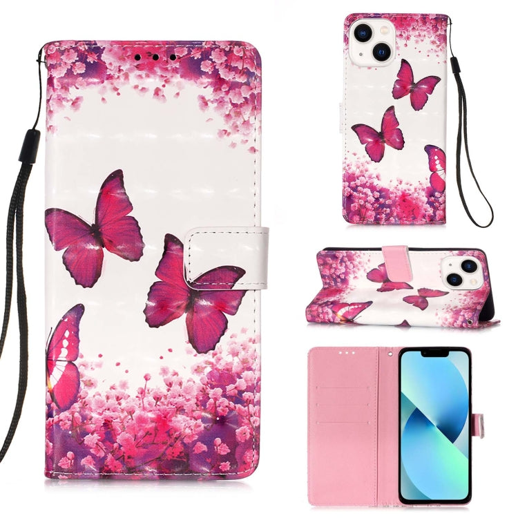 3D Painting Horizontal Flip Leather Phone Case, For iPhone 15���������������������...