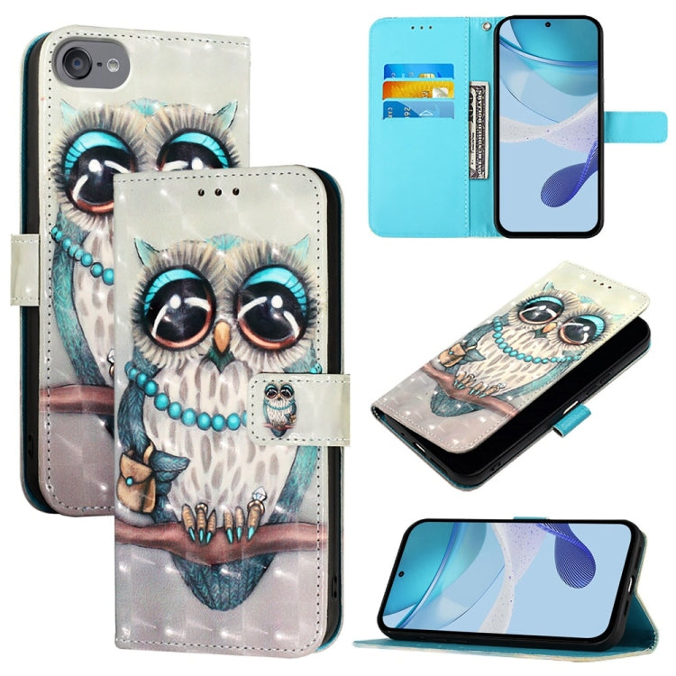 3D Painting Horizontal Flip Leather Phone Case, For iPhone 15���������������������...