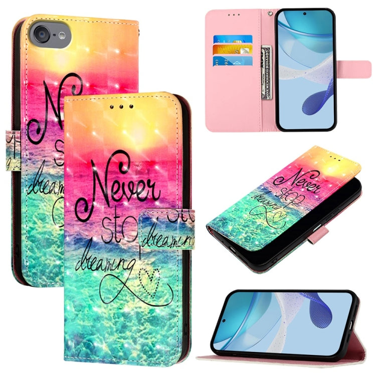 3D Painting Horizontal Flip Leather Phone Case, For iPhone 15���������������������...