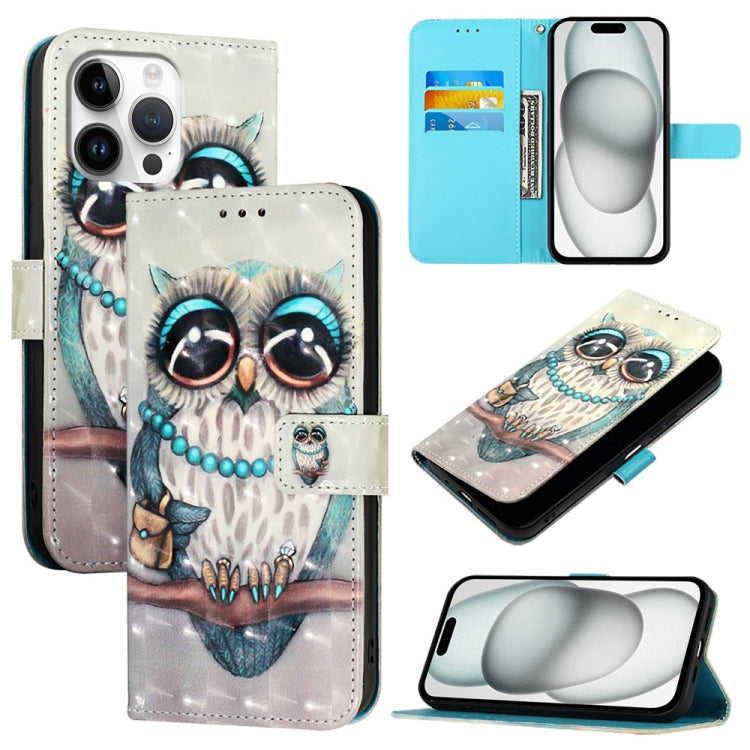 3D Painting Horizontal Flip Leather Phone Case, For iPhone 17 Pro Max�������������...