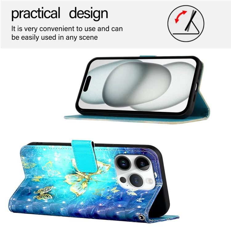 3D Painting Horizontal Flip Leather Phone Case, For iPhone 16 Pro, For iPhone 16 P...