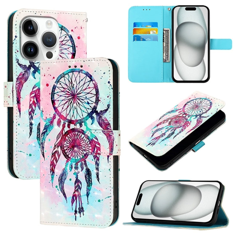 3D Painting Horizontal Flip Leather Phone Case, For iPhone 16 Pro, For iPhone 16 P...