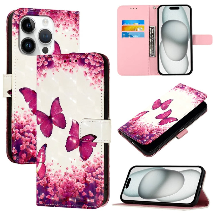3D Painting Horizontal Flip Leather Phone Case, For iPhone 16 Pro, For iPhone 16 P...