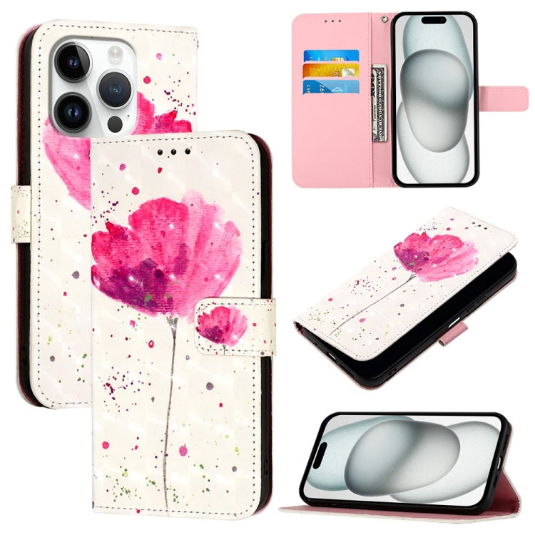 3D Painting Horizontal Flip Leather Phone Case, For iPhone 16 Pro, For iPhone 16 P...