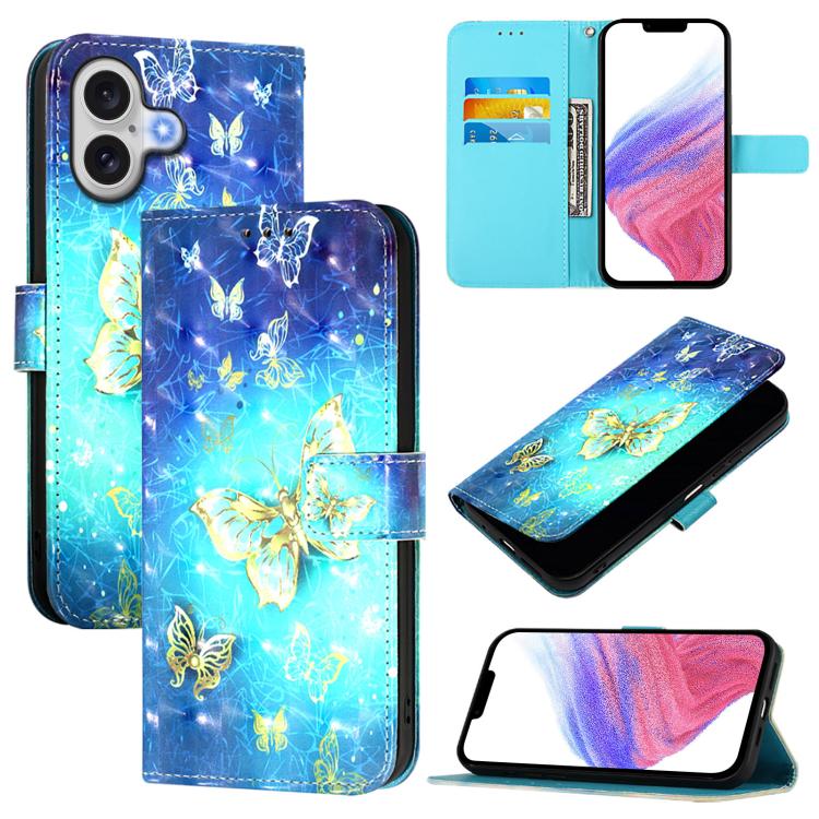 3D Painting Horizontal Flip Leather Phone Case, For iPhone 17 Pro Max�������������...