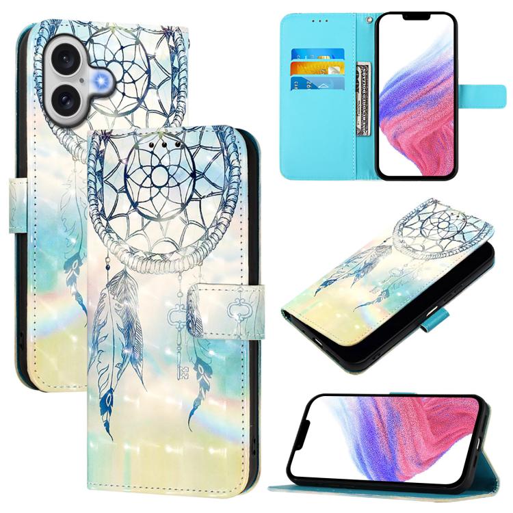 3D Painting Horizontal Flip Leather Phone Case, For iPhone 17 Pro Max�������������...