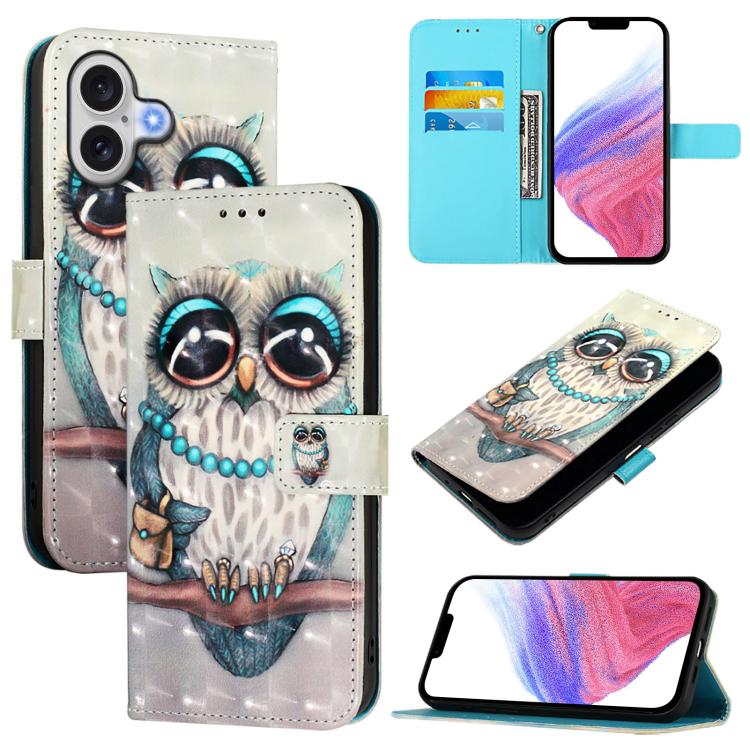 3D Painting Horizontal Flip Leather Phone Case, For iPhone 17 Pro Max�������������...