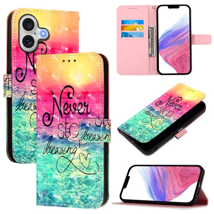 3D Painting Horizontal Flip Leather Phone Case, For iPhone 17 Pro Max�������������...