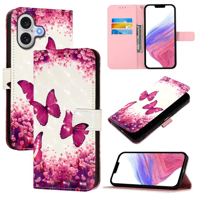 3D Painting Horizontal Flip Leather Phone Case, For iPhone 17 Pro Max�������������...