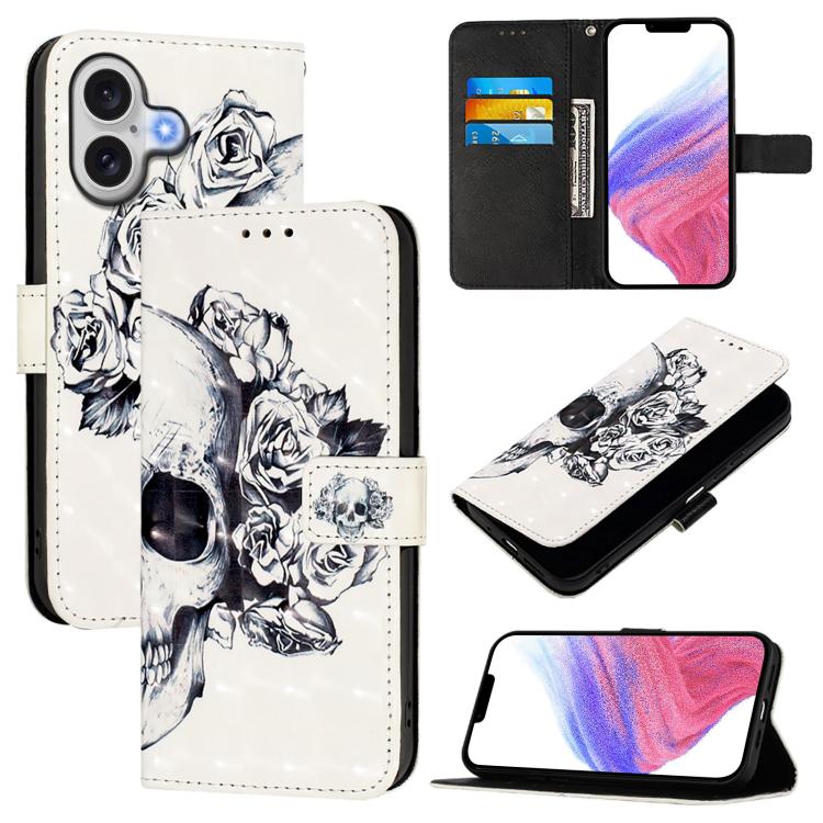 3D Painting Horizontal Flip Leather Phone Case, For iPhone 17 Pro Max�������������...