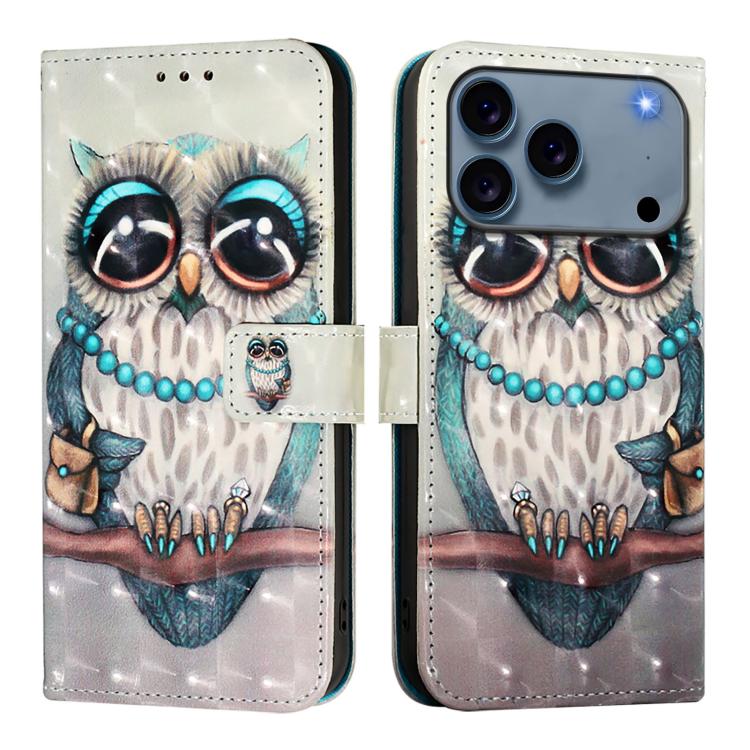 3D Painting Horizontal Flip Leather Phone Case, For iPhone 17 Pro Max�������������...