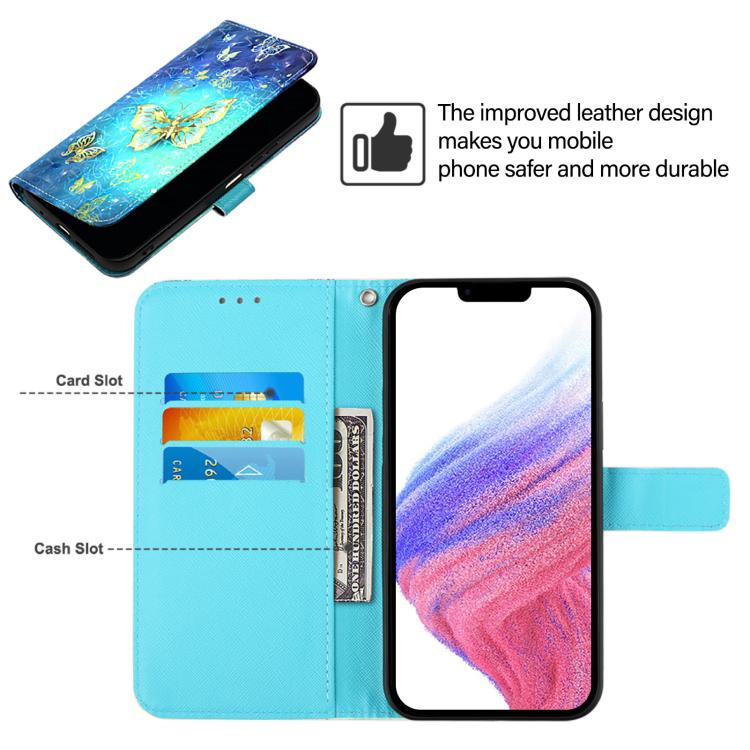 3D Painting Horizontal Flip Leather Phone Case, For iPhone 17 Pro Max�������������...