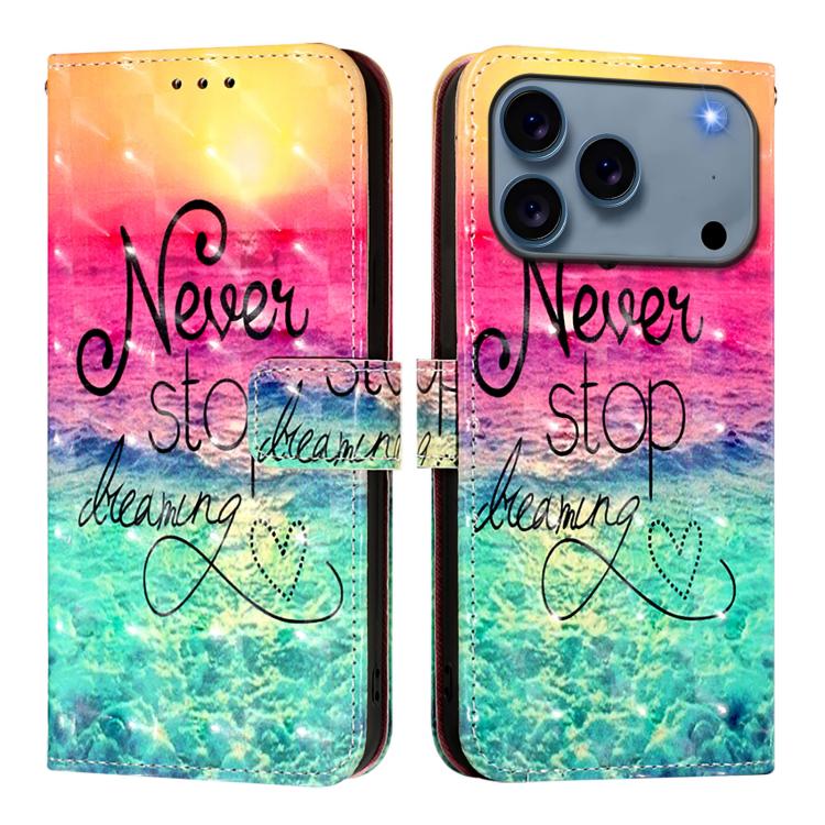 3D Painting Horizontal Flip Leather Phone Case, For iPhone 17 Pro Max�������������...