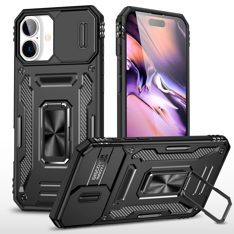 Armor PC + TPU Camera Shield Phone Case, For iPhone 16 Pro, For iPhone 16 Plus����...