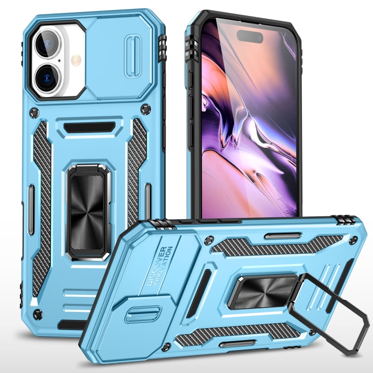 Armor PC + TPU Camera Shield Phone Case, For iPhone 16 Pro, For iPhone 16 Plus����...
