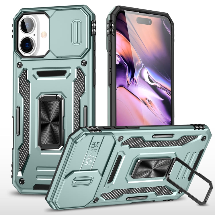 Armor PC + TPU Camera Shield Phone Case, For iPhone 16 Pro, For iPhone 16 Plus����...