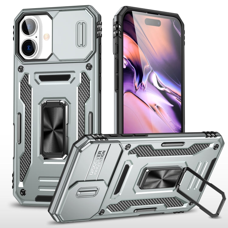 Armor PC + TPU Camera Shield Phone Case, For iPhone 16 Pro, For iPhone 16 Plus����...