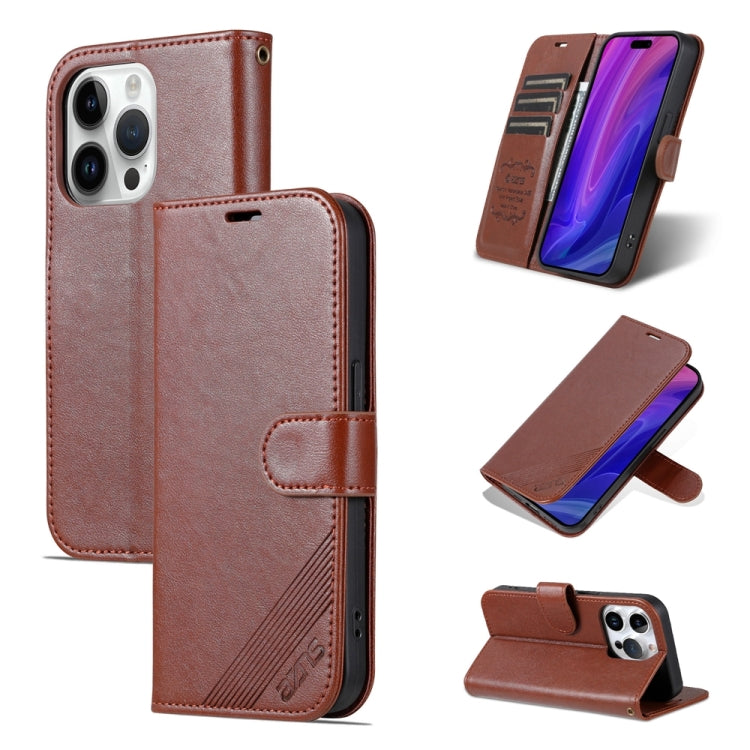 AZNS Sheepskin Texture Flip Leather Phone Case, For iPhone 17 Pro Max, For iPhone 17 Pro, For iPhone 17, For iPhone Air, For iPhone 16e, For iPhone 16 Pro Max, For iPhone 16 Pro, For iPhone 15 Pro Max, For iPhone 15 Pro, For iPhone 15 Plus, For iPhone 15