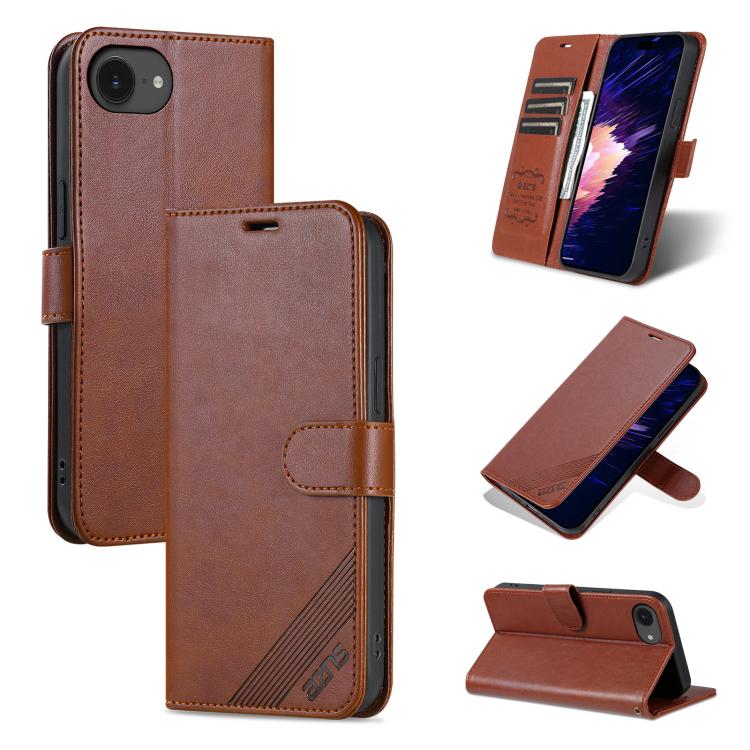 AZNS Sheepskin Texture Flip Leather Phone Case, For iPhone 17 Pro Max, For iPhone 17 Pro, For iPhone 17, For iPhone Air, For iPhone 16e, For iPhone 16 Pro Max, For iPhone 16 Pro, For iPhone 15 Pro Max, For iPhone 15 Pro, For iPhone 15 Plus, For iPhone 15