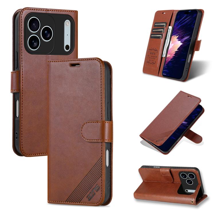 AZNS Sheepskin Texture Flip Leather Phone Case, For iPhone 17 Pro Max, For iPhone 17 Pro, For iPhone 17, For iPhone Air, For iPhone 16e, For iPhone 16 Pro Max, For iPhone 16 Pro, For iPhone 15 Pro Max, For iPhone 15 Pro, For iPhone 15 Plus, For iPhone 15