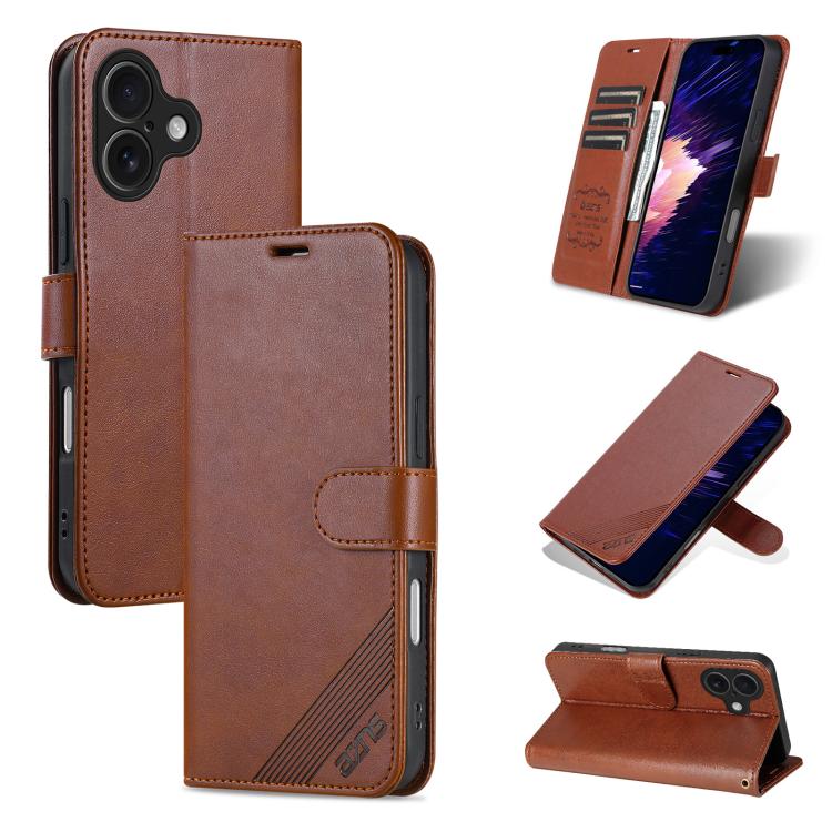 AZNS Sheepskin Texture Flip Leather Phone Case, For iPhone 17 Pro Max, For iPhone 17 Pro, For iPhone 17, For iPhone Air, For iPhone 16e, For iPhone 16 Pro Max, For iPhone 16 Pro, For iPhone 15 Pro Max, For iPhone 15 Pro, For iPhone 15 Plus, For iPhone 15