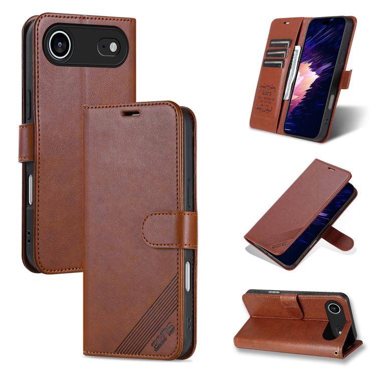 AZNS Sheepskin Texture Flip Leather Phone Case, For iPhone 17 Pro Max, For iPhone 17 Pro, For iPhone 17, For iPhone Air, For iPhone 16e, For iPhone 16 Pro Max, For iPhone 16 Pro, For iPhone 15 Pro Max, For iPhone 15 Pro, For iPhone 15 Plus, For iPhone 15