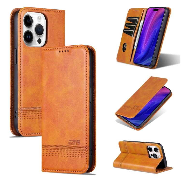 AZNS Magnetic Calf Texture Flip Leather Phone Case, For iPhone 17 Pro Max���������...