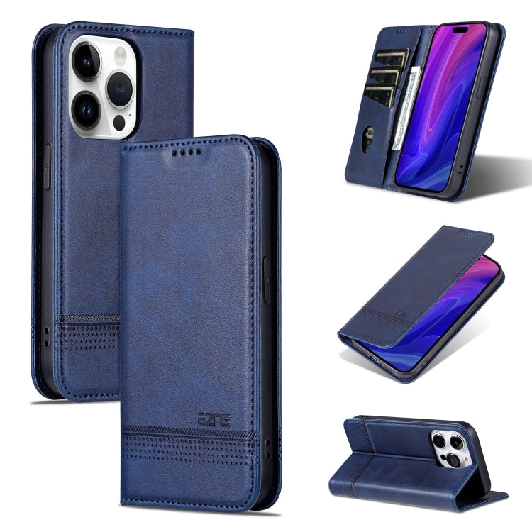 AZNS Magnetic Calf Texture Flip Leather Phone Case, For iPhone 17 Pro Max���������...