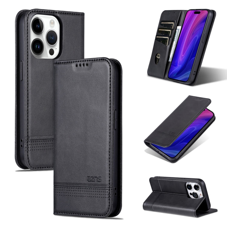 AZNS Magnetic Calf Texture Flip Leather Phone Case, For iPhone 17 Pro Max���������...