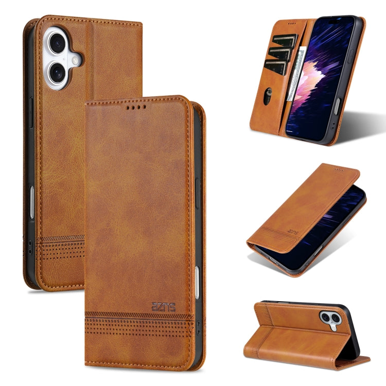 AZNS Magnetic Calf Texture Flip Leather Phone Case, For iPhone 16�����������������...