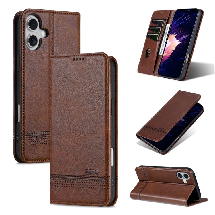 AZNS Magnetic Calf Texture Flip Leather Phone Case, For iPhone 16�����������������...