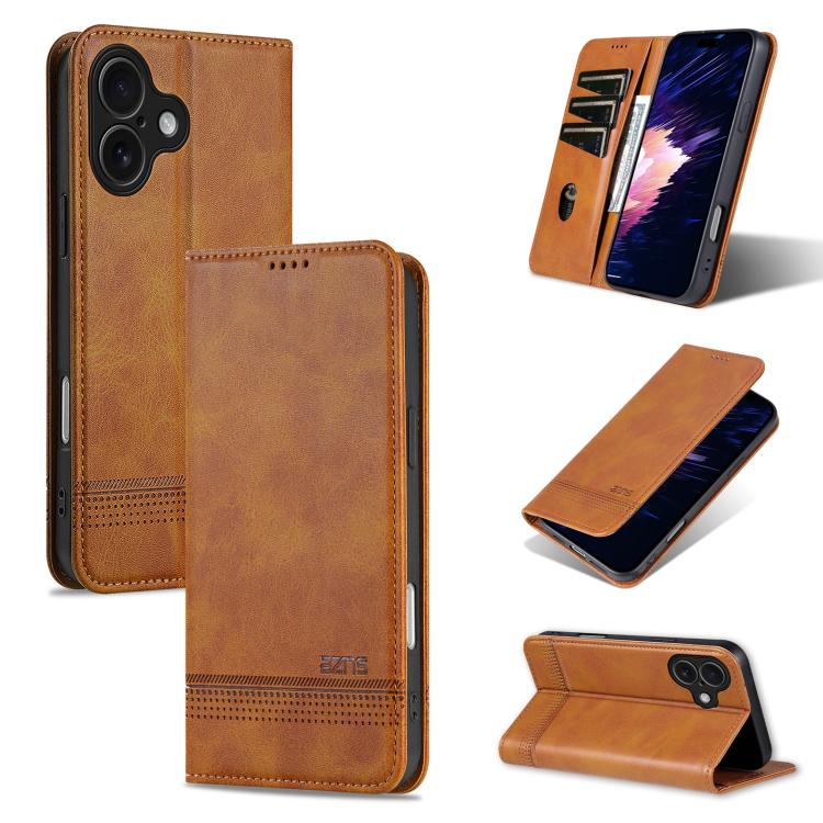 AZNS Magnetic Calf Texture Flip Leather Phone Case, For iPhone 17 Pro Max���������...