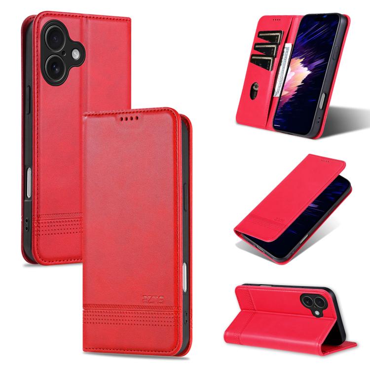 AZNS Magnetic Calf Texture Flip Leather Phone Case, For iPhone 17 Pro Max���������...