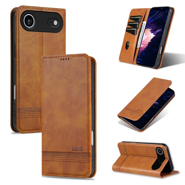 AZNS Magnetic Calf Texture Flip Leather Phone Case, For iPhone 17 Pro Max���������...
