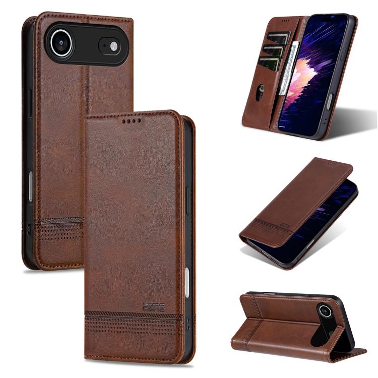 AZNS Magnetic Calf Texture Flip Leather Phone Case, For iPhone 17 Pro Max���������...