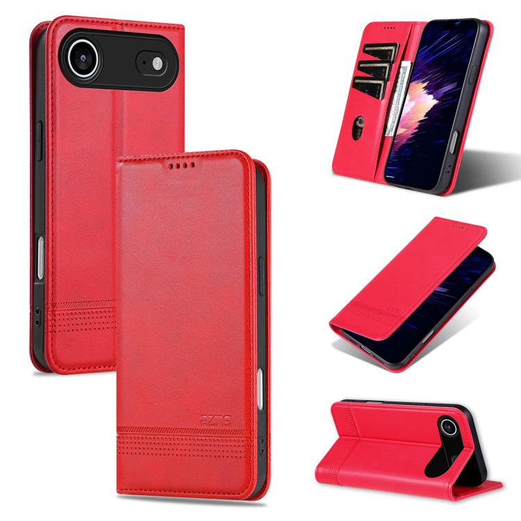 AZNS Magnetic Calf Texture Flip Leather Phone Case, For iPhone 17 Pro Max���������...
