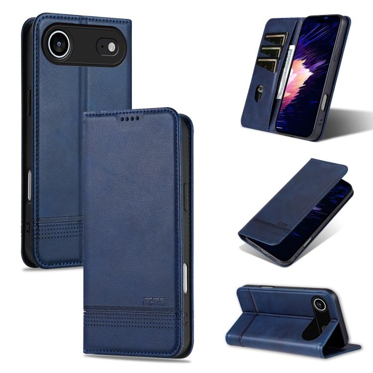 AZNS Magnetic Calf Texture Flip Leather Phone Case, For iPhone 17 Pro Max���������...