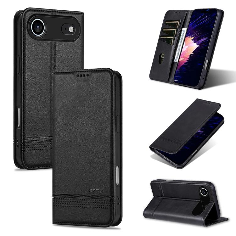 AZNS Magnetic Calf Texture Flip Leather Phone Case, For iPhone 17 Pro Max���������...
