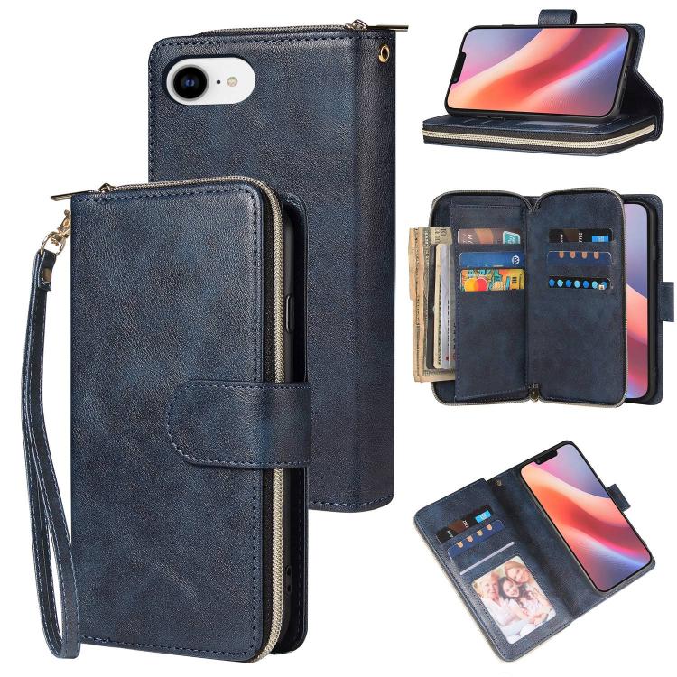 9 Card Slots Zipper Wallet Bag Leather Phone Case, For iPhone 17 Pro Max����������...