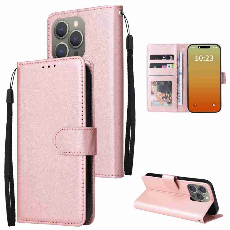 3-Card Slots Multifunctional Leather Phone Case, For iPhone 15 Pro Max������������...