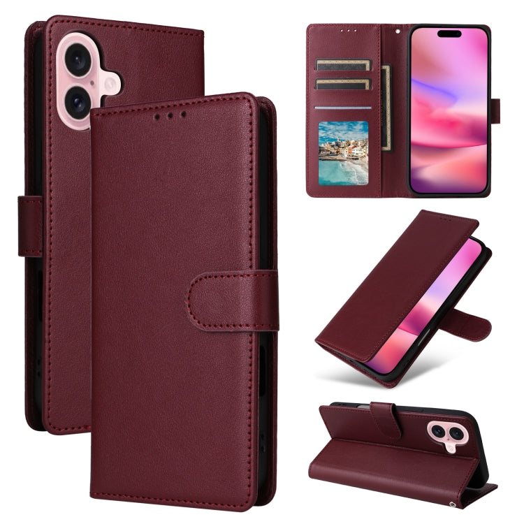3-Card Slots Multifunctional Leather Phone Case, For iPhone 17 Pro Max������������...