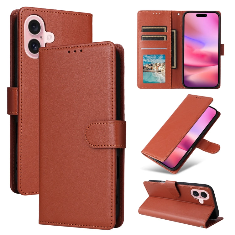 3-Card Slots Multifunctional Leather Phone Case, For iPhone 17 Pro Max������������...